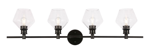 Elegant Lighting - LD2320BK - Four Light Wall Sconce - Gene - Black And Clear Glass from Lighting & Bulbs Unlimited in Charlotte, NC