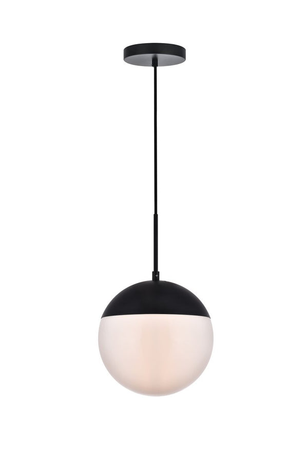 Elegant Lighting - LD6032BK - One Light Pendant - Eclipse - Black And Frosted White from Lighting & Bulbs Unlimited in Charlotte, NC