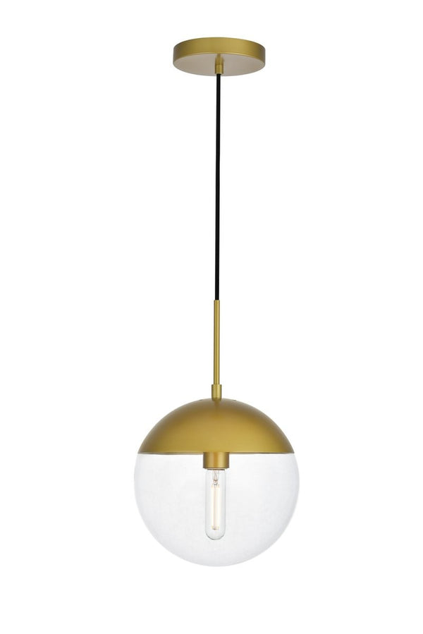 Elegant Lighting - LD6037BR - One Light Pendant - Eclipse - Brass And Clear from Lighting & Bulbs Unlimited in Charlotte, NC