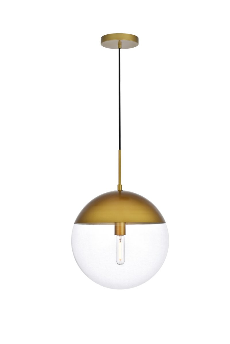 Elegant Lighting - LD6049BR - One Light Pendant - Eclipse - Brass And Clear from Lighting & Bulbs Unlimited in Charlotte, NC