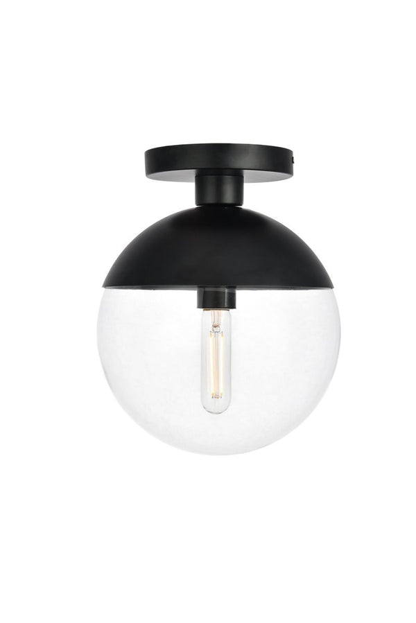 Elegant Lighting - LD6063BK - One Light Flush Mount - Eclipse - Black And Clear from Lighting & Bulbs Unlimited in Charlotte, NC