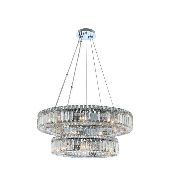 Allegri - 11775-010-FR001 - 15 Light Pendant - Rondelle - Chrome from Lighting & Bulbs Unlimited in Charlotte, NC