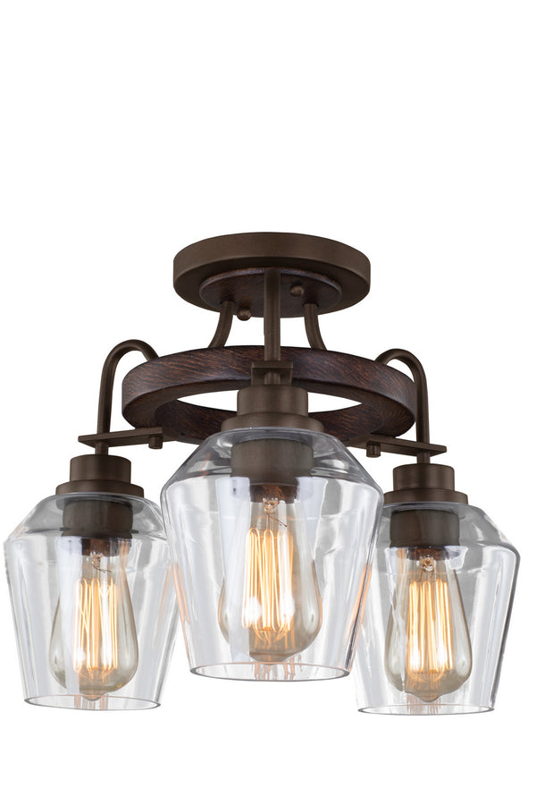 Kalco - 508740BS - Three Light Semi Flush Mount - Allegheny - Brownstone from Lighting & Bulbs Unlimited in Charlotte, NC