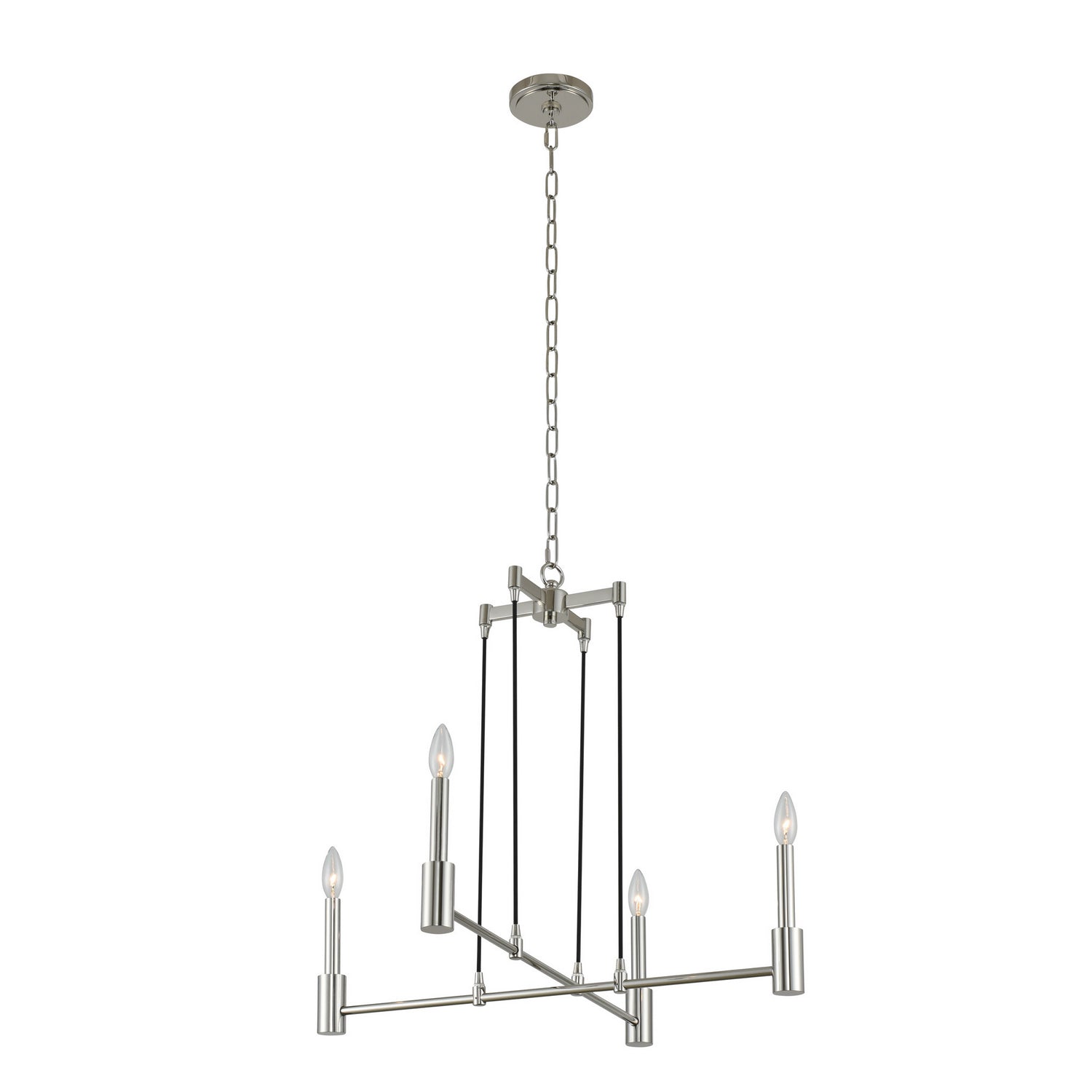 Kalco - 509870PN - Four Light Chandelier - Kingston - Polished Nickel from Lighting & Bulbs Unlimited in Charlotte, NC