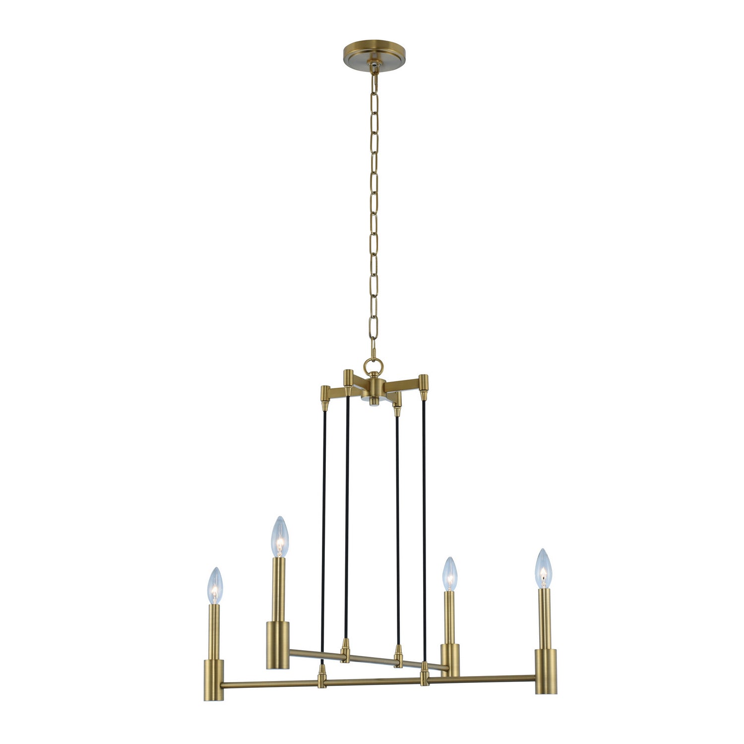 Kalco - 509870WB - Four Light Chandelier - Kingston - Winter Brass from Lighting & Bulbs Unlimited in Charlotte, NC