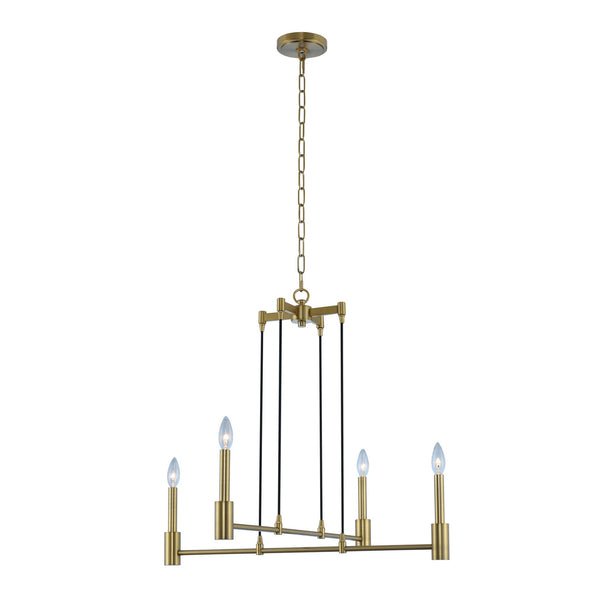 Kalco - 509870WB - Four Light Chandelier - Kingston - Winter Brass from Lighting & Bulbs Unlimited in Charlotte, NC