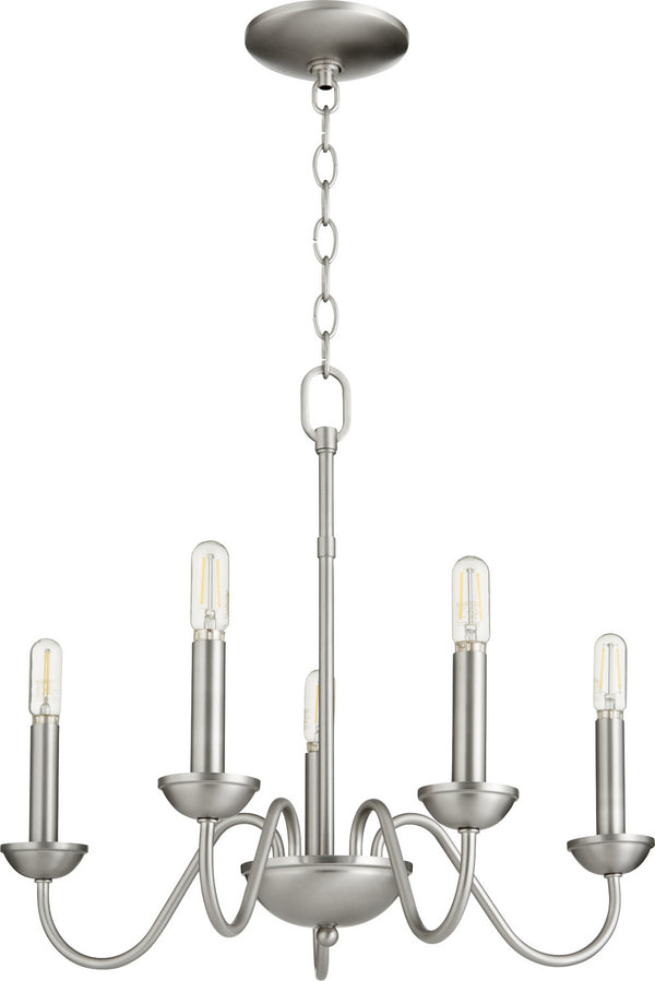 Quorum - 6040-5-65 - Five Light Chandelier - 6040 Chandeliers - Satin Nickel from Lighting & Bulbs Unlimited in Charlotte, NC