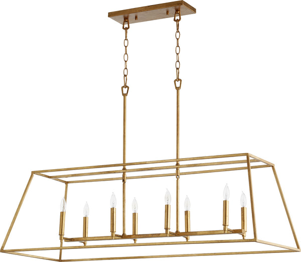 Quorum - 654-8-74 - Eight Light Pendant - Gabriel - Gold Leaf from Lighting & Bulbs Unlimited in Charlotte, NC