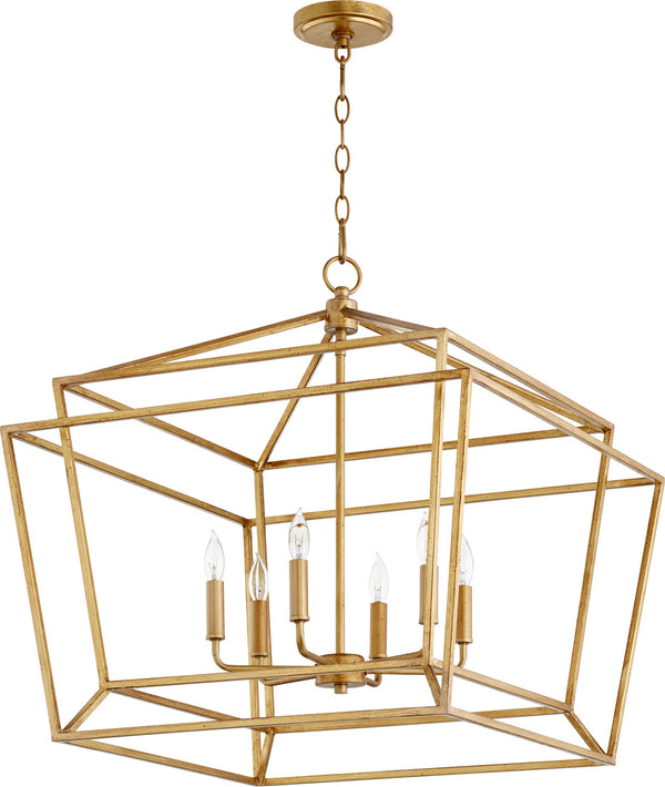 Quorum - 8407-6-74 - Six Light Chandelier - Monument - Gold Leaf from Lighting & Bulbs Unlimited in Charlotte, NC