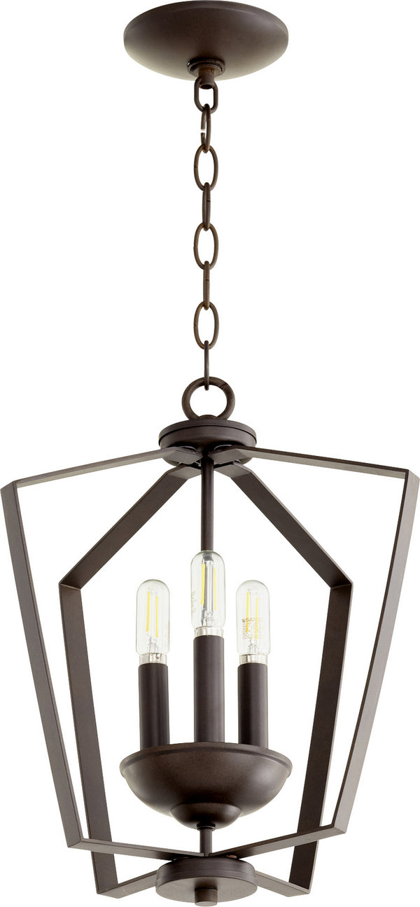 Quorum - 894-3-86 - Three Light Entry Pendant - 3LT Entry Series - Oiled Bronze from Lighting & Bulbs Unlimited in Charlotte, NC