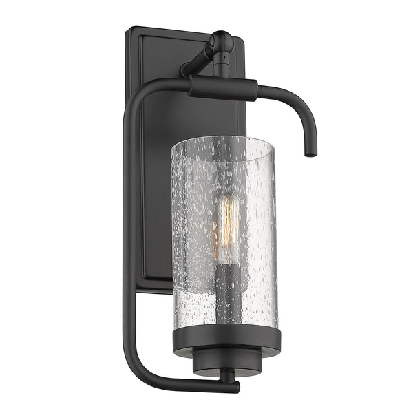 One Light Wall Sconce from the Holden BLK Collection in Matte Black Finish by Golden