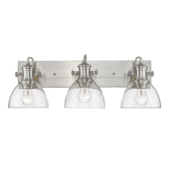 Golden - 3118-BA3 PW-SD - Three Light Bath Vanity - Hines PW - Pewter from Lighting & Bulbs Unlimited in Charlotte, NC