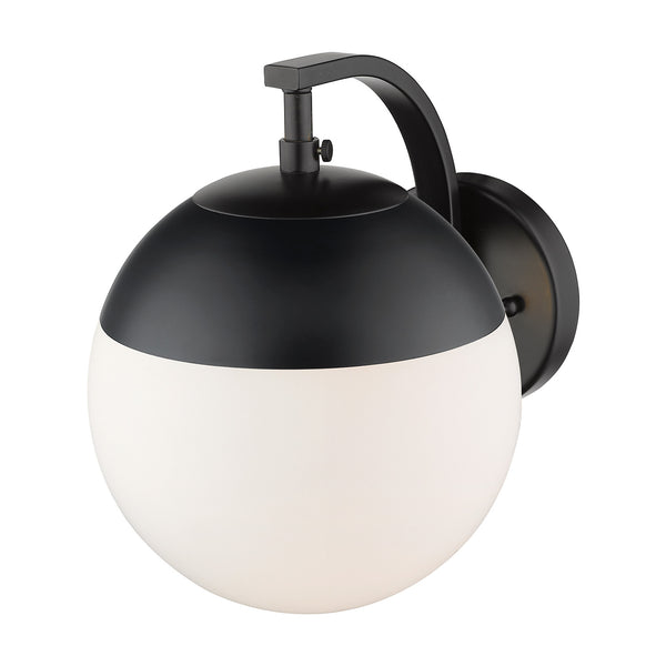 One Light Wall Sconce from the Dixon BLK Collection in Matte Black Finish by Golden