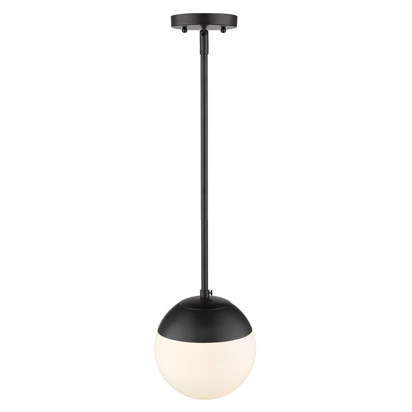 One Light Pendant from the Dixon BLK Collection in Matte Black Finish by Golden