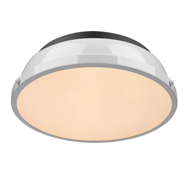 Two Light Flush Mount from the Duncan BLK Collection in Matte Black Finish by Golden