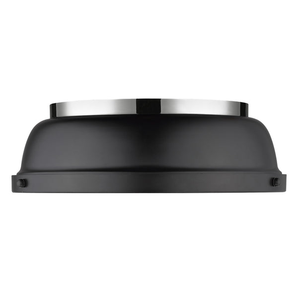 Two Light Flush Mount from the Duncan CH Collection in Chrome Finish by Golden