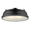 Golden - 3602-14 CH-BLK - Two Light Flush Mount - Duncan CH - Chrome from Lighting & Bulbs Unlimited in Charlotte, NC