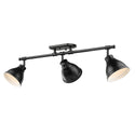 Three Light Semi-Flush Mount from the Duncan BLK Collection in Matte Black Finish by Golden