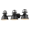Golden - 3602-BA3 BLK-BLK - Three Light Bath Vanity - Duncan BLK - Matte Black from Lighting & Bulbs Unlimited in Charlotte, NC