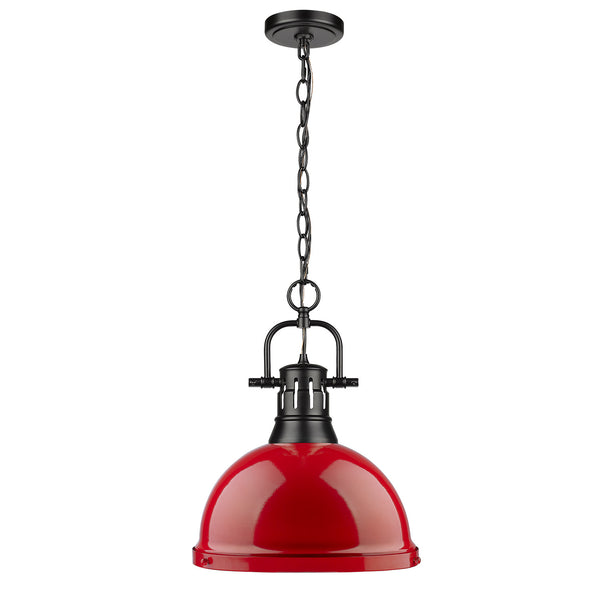 One Light Pendant from the Duncan BLK Collection in Matte Black Finish by Golden