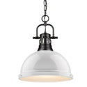 Golden - 3602-L BLK-WH - One Light Pendant - Duncan BLK - Matte Black from Lighting & Bulbs Unlimited in Charlotte, NC