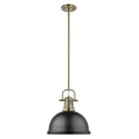 One Light Pendant from the Duncan AB Collection in Aged Brass Finish by Golden