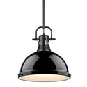 Golden - 3604-L BLK-BK - One Light Pendant - Duncan BLK - Matte Black from Lighting & Bulbs Unlimited in Charlotte, NC