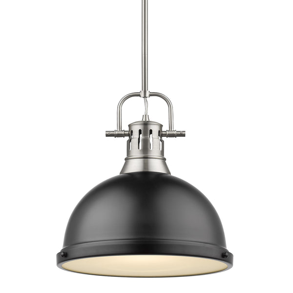 Golden - 3604-L PW-BLK - One Light Pendant - Duncan PW - Pewter from Lighting & Bulbs Unlimited in Charlotte, NC