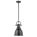 One Light Pendant from the Duncan BLK Collection in Matte Black Finish by Golden