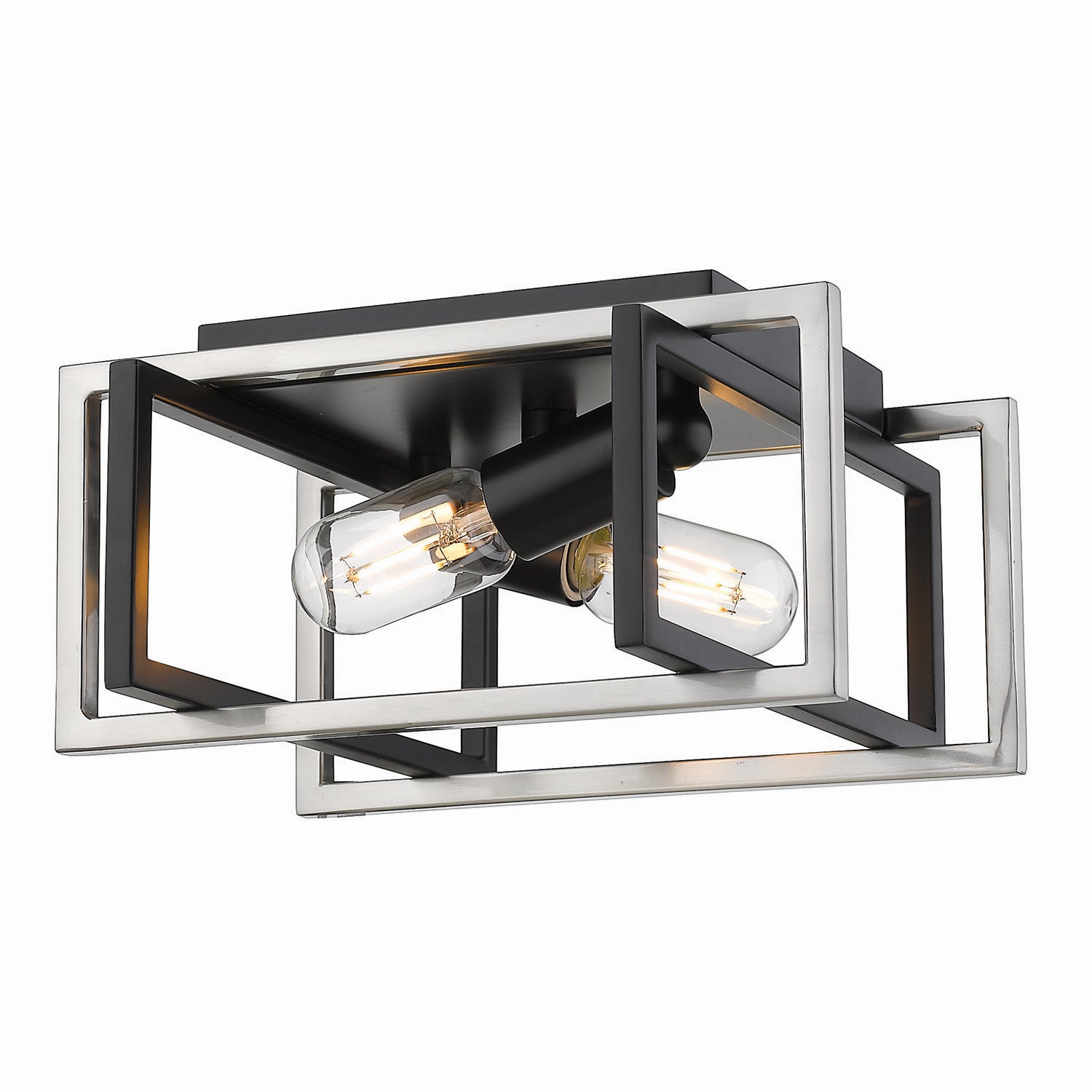 Golden - 6070-FM BLK-PW - Two Light Flush Mount - Tribeca BLK - Matte Black from Lighting & Bulbs Unlimited in Charlotte, NC
