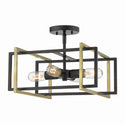 Four Light Semi-Flush Mount from the Tribeca BLK Collection in Matte Black Finish by Golden
