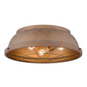 Three Light Flush Mount from the Bartlett CP Collection in Copper Patina Finish by Golden