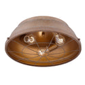 Three Light Flush Mount from the Bartlett CP Collection in Copper Patina Finish by Golden