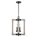 Three Light Pendant from the Lowell Collection in Matte Black Finish by Golden