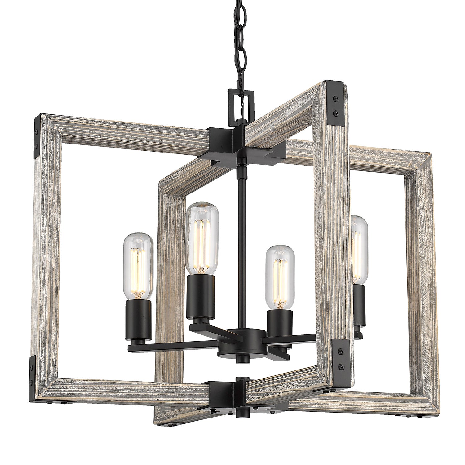 Golden - 7808-4 BLK - Four Light Chandelier - Lowell - Matte Black from Lighting & Bulbs Unlimited in Charlotte, NC