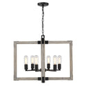 Six Light Chandelier from the Lowell Collection in Matte Black Finish by Golden