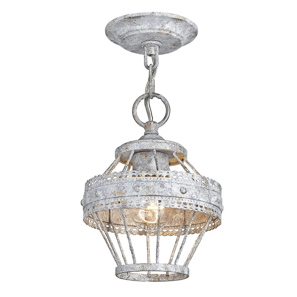 One Light Mini Pendant from the Ferris OY Collection in Oyster Finish by Golden