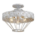 Golden - 7856-SF OY - Three Light Semi-Flush Mount - Ferris OY - Oyster from Lighting & Bulbs Unlimited in Charlotte, NC