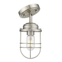 One Light Semi-Flush Mount from the Seaport PW Collection in Pewter Finish by Golden