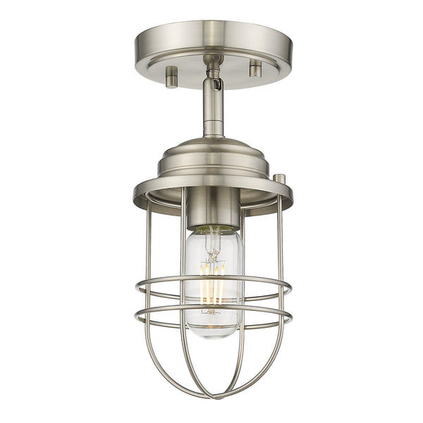 Golden - 9808-SF PW - One Light Semi-Flush Mount - Seaport PW - Pewter from Lighting & Bulbs Unlimited in Charlotte, NC