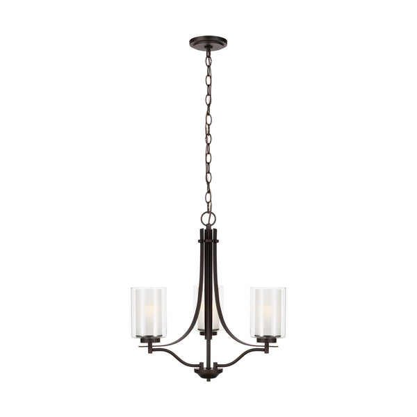 Generation Lighting - 3137303-710 - Three Light Chandelier - Elmwood Park - Bronze from Lighting & Bulbs Unlimited in Charlotte, NC