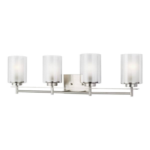 Generation Lighting - 4437304-962 - Four Light Wall / Bath - Elmwood Park - Brushed Nickel from Lighting & Bulbs Unlimited in Charlotte, NC