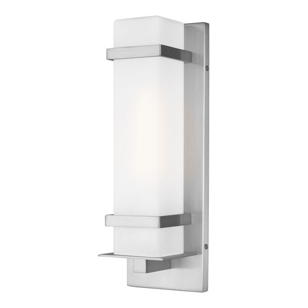 Generation Lighting - 8520701-04 - One Light Outdoor Wall Lantern - Alban - Satin Aluminum from Lighting & Bulbs Unlimited in Charlotte, NC