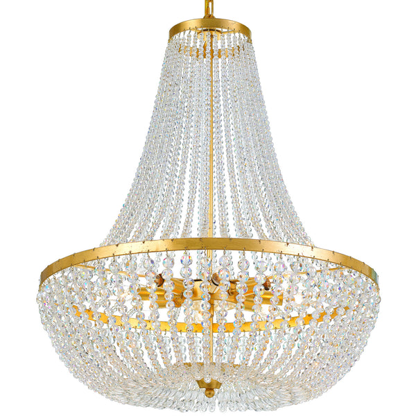Crystorama - 609-GA - Eight Light Chandelier - Rylee - Antique Gold from Lighting & Bulbs Unlimited in Charlotte, NC