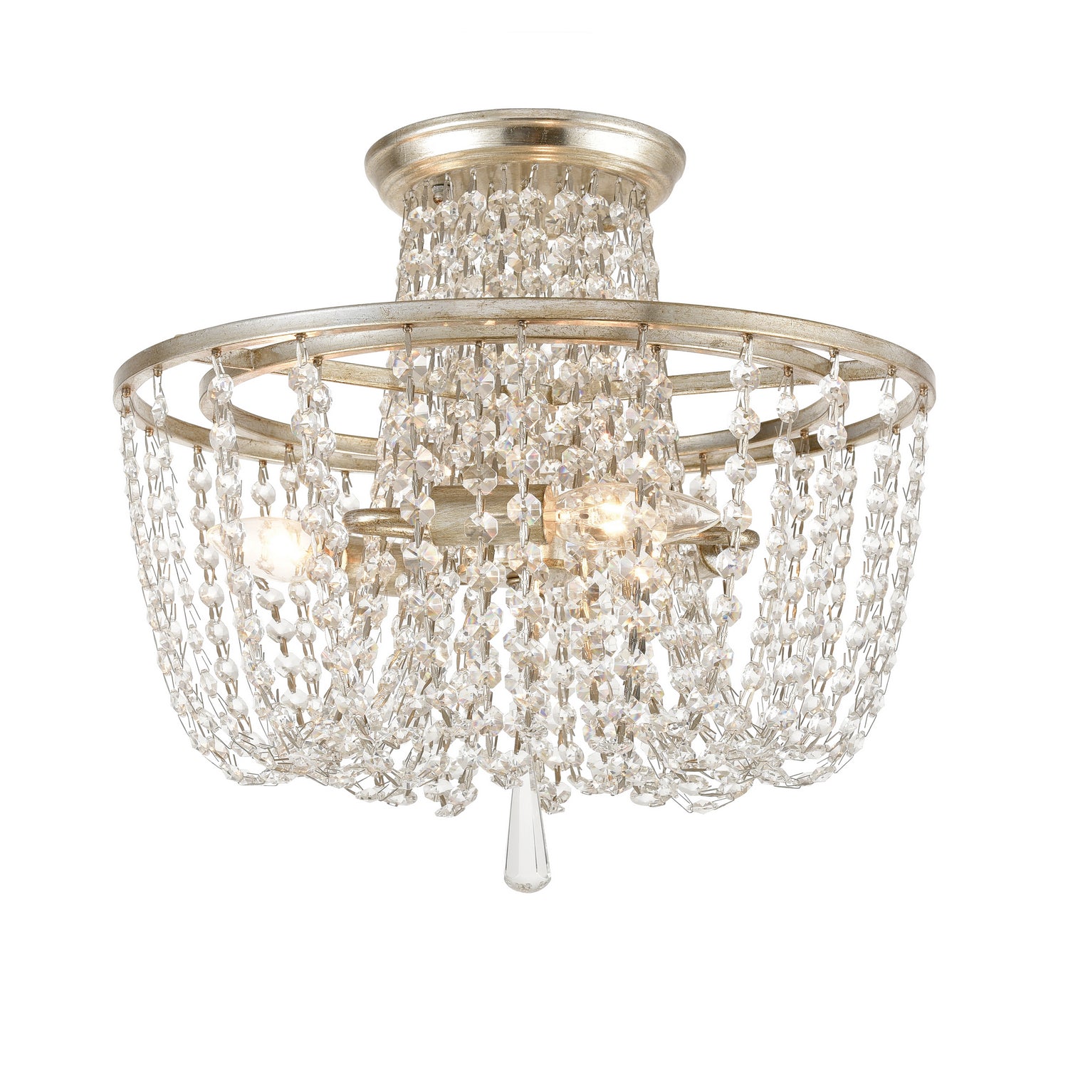 Crystorama - ARC-1900-SA-CL-MWP - Three Light Ceiling Mount - Arcadia - Antique Silver from Lighting & Bulbs Unlimited in Charlotte, NC