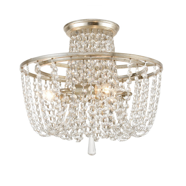 Crystorama - ARC-1900-SA-CL-MWP - Three Light Ceiling Mount - Arcadia - Antique Silver from Lighting & Bulbs Unlimited in Charlotte, NC