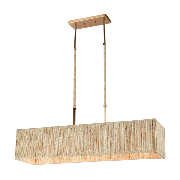 ELK Home - 32414/5 - Five Light Linear Chandelier - Abaca - Satin Brass from Lighting & Bulbs Unlimited in Charlotte, NC