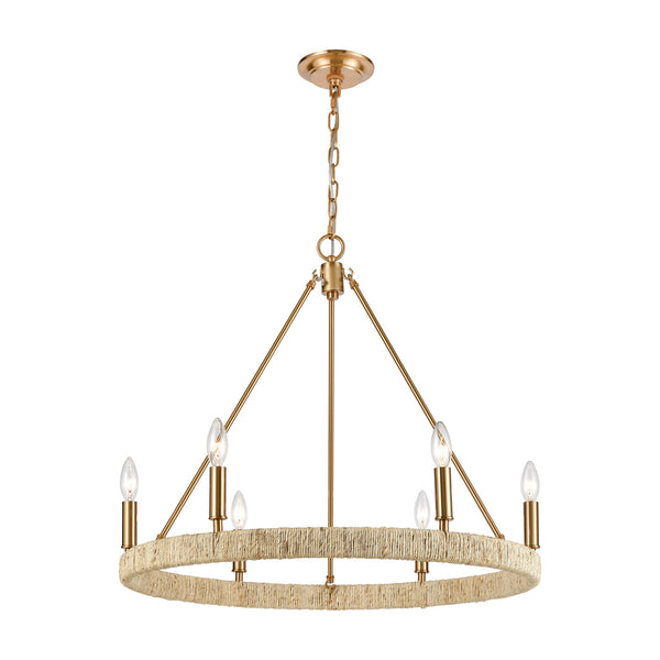 ELK Home - 32415/6 - Six Light Chandelier - Abaca - Satin Brass from Lighting & Bulbs Unlimited in Charlotte, NC