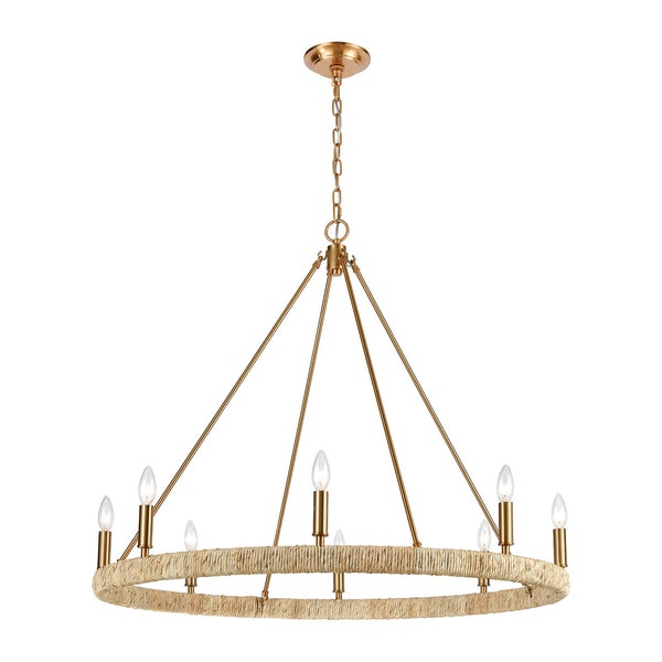 ELK Home - 32416/8 - Eight Light Chandelier - Abaca - Satin Brass from Lighting & Bulbs Unlimited in Charlotte, NC