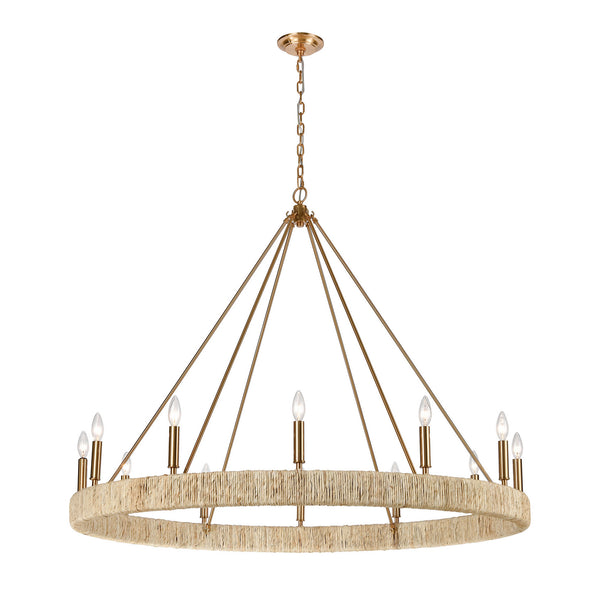 ELK Home - 32417/12 - 12 Light Chandelier - Abaca - Satin Brass from Lighting & Bulbs Unlimited in Charlotte, NC